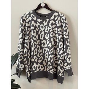 Lane Bryant - Gray and White Animal Print Sweater